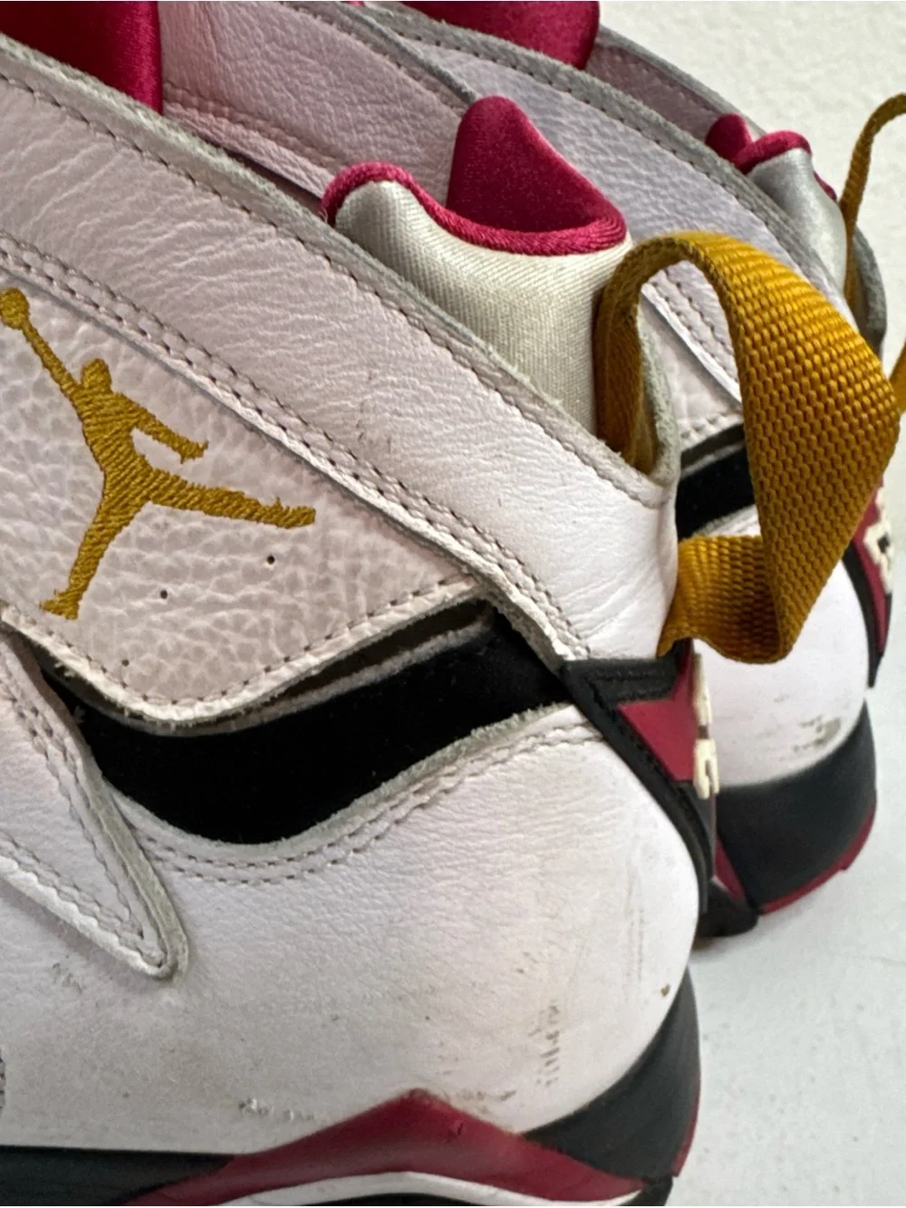 Jordan Men’s White with Red and Gold High-Top Athletic Sneakers